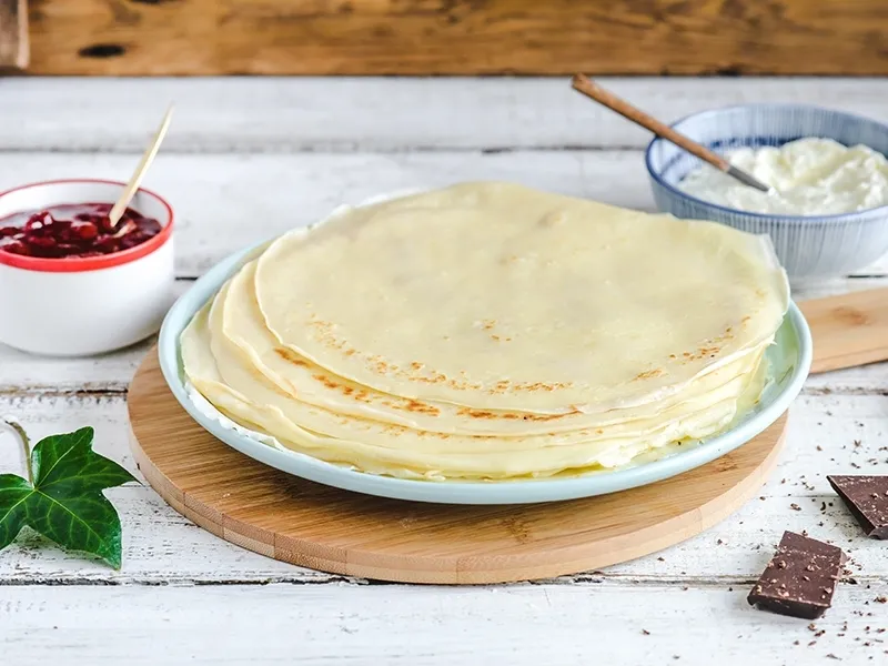 Placki do naleśników z mascarpone i dżemem