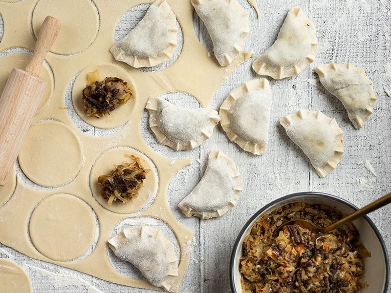 Pierogi z kapustą i grzybami - składniki