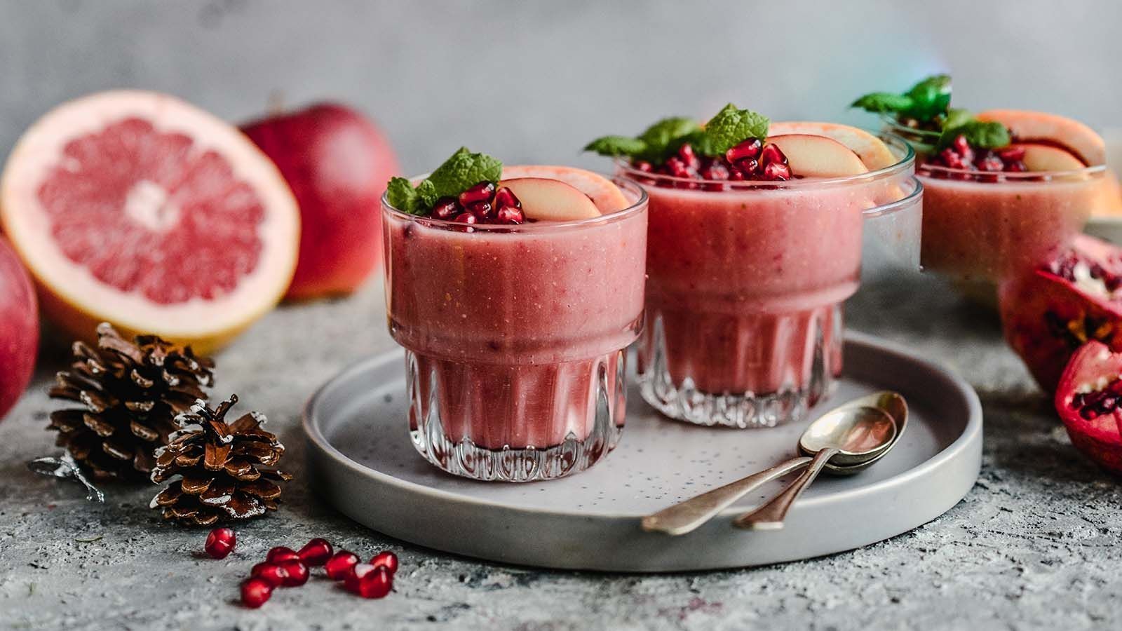 Przepis na koktajl z granatu z dodatkiem grapefruita i jabłka