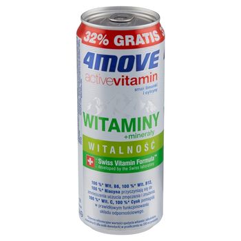 4Move Active Vitamin Witalność Napój gazowany smak limonki i cytryny 330 ml