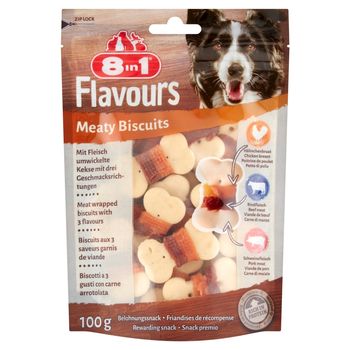 8in1 Flavours Meaty Biscuits Pokarm uzupełniający dla psów dorosłych 100 g