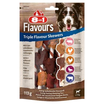 8in1 Flavours Triple Flavour Skewers Uzupełniający pokarm dla psów 113 g