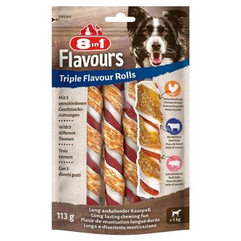 8in1 Flavours Uzupełniający pokarm dla psów roladki do żucia 113 g