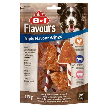 8in1 Flavours Uzupełniający pokarm dla psów skrzydełka do żucia 113 g