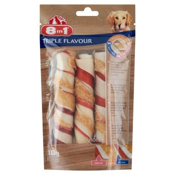 8in1 Triple Flavour Mieszanka paszowa uzupełniająca dla psów dorosłych zawijane przysmaki 113 g