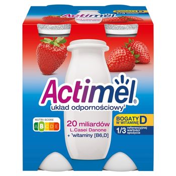 Actimel Mleko fermentowane o smaku truskawkowym 400 g (4 x 100 g)