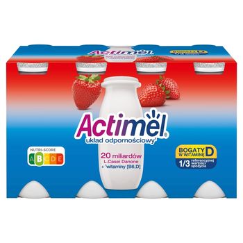 Actimel Mleko fermentowane o smaku truskawkowym 800 g (8 x 100 g)