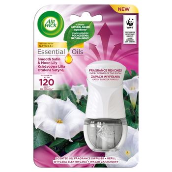 Air Wick Essential Oils Elektryczny odświeżacz i wkład księżycowa lilia otulona satyną 19 ml
