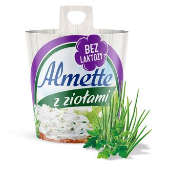 Almette Puszysty serek twarogowy z ziołami bez laktozy 150 g