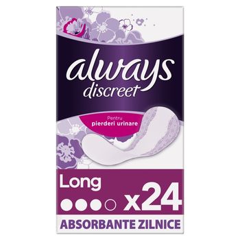 Always Discreet Long Wkładki na nietrzymanie moczu x24, do stosowania przy nietrzymaniu moczu