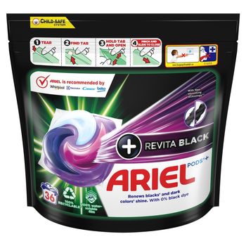 Ariel +Revitablack All-in-1 PODS Kapsułki z płynem do prania, 36prań