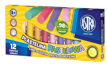 Astra Plastelina 12 kolorów pastelowe kolory o zapachu limonki