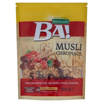 Bakalland Ba! Musli chrupiące 5 zbóż & żurawina 300 g