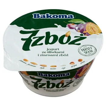 Bakoma 7 zbóż Jogurt ze śliwkami i ziarnami zbóż 140 g