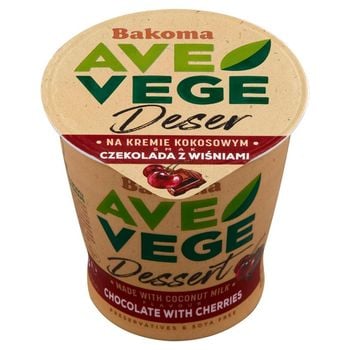 Bakoma Ave Vege Deser na kremie kokosowym smak czekolada z wiśniami 150 g