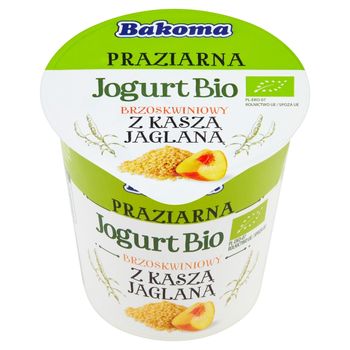 Bakoma Praziarna Jogurt Bio brzoskwiniowy z kaszą jaglaną 140 g