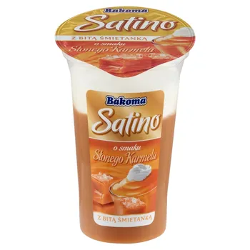 Bakoma Satino Deser o smaku słonego karmelu z bitą śmietanką 165 g
