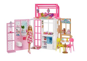 Barbie domek dla lalek z  lalką i kompletem akcesoriów