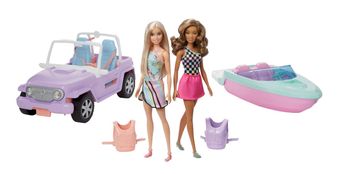 Barbie Lalki Barbie z Łódką i Samochodzikiem