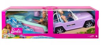 Barbie Lalki Barbie z Łódką i Samochodzikiem