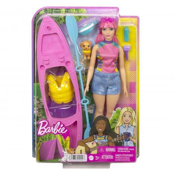 Barbie Zestaw lalka Daisy z kajakiem i pieskiem HDF75