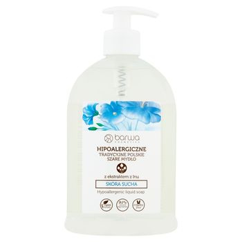 Barwa Hipoalergiczne tradycyjne polskie szare mydło z ekstraktem z lnu 500 ml