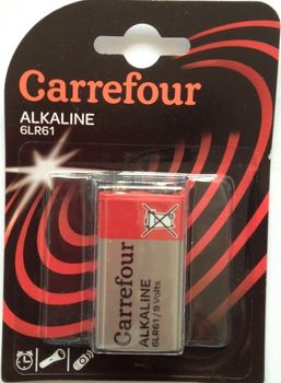 Carrefour Bateria alkaliczna 6LR61 9V 1 szt.