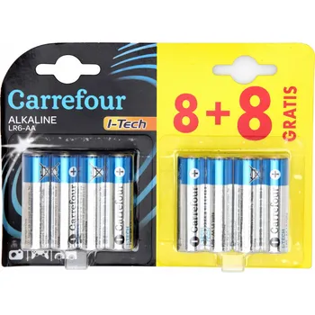 Baterie alkaliczne Carrefour AA 8+8 szt.
