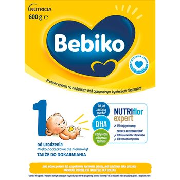 Bebiko 1 Mleko początkowe dla niemowląt od urodzenia 600 g