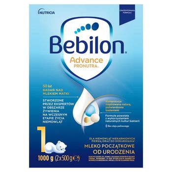 Bebilon 1 Advance Pronutra Mleko początkowe od urodzenia 1000 g (2 x 500 g)