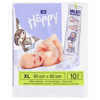 Bella Baby Happy Podkłady higieniczne dla dzieci XL 90 cm x 60 cm 10 sztuk