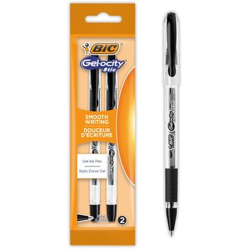 BiC Długopis żelowy czarny Pouch 2szt