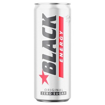 Black Energy Zero Sugar Gazowany napój energetyzujący bez cukru 250 ml