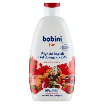 bobini Fun Płyn do kąpieli i żel do mycia ciała o zapachu truskawek 500 ml