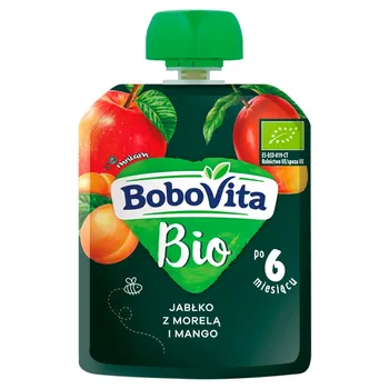 BoboVita Bio Jabłko z morelą i mango po 6 miesiącu 80 g