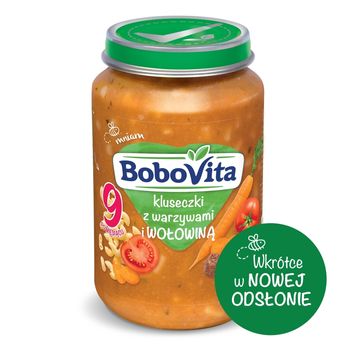 BoboVita Kluseczki z warzywami i wołowiną po 9 miesiącu 190 g