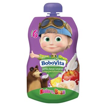 Bobovita Mus jabłko banan i ananas z napojem kokosowym po 6 miesiącu 100 g