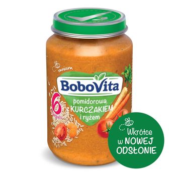 BoboVita Pomidorowa z kurczakiem i ryżem po 6 miesiącu 190 g