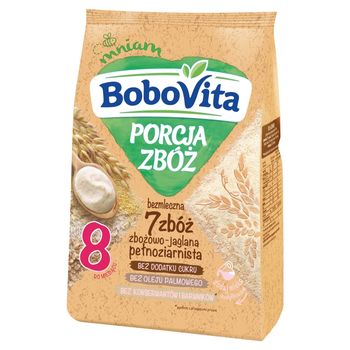BoboVita Porcja zbóż Kaszka bezmleczna 7 zbóż zbożowo-jaglana pełnoziarnista po 8 miesiącu 170 g