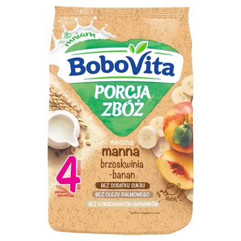 BoboVita Porcja zbóż Kaszka mleczna manna brzoskwinia-banan po 4 miesiącu 210 g