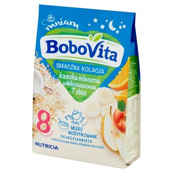 BoboVita Smaczna Kolacja Kaszka mleczna wieloowocowa 7 zbóż po 8 miesiącu 230 g