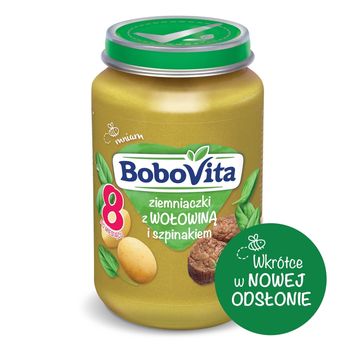 BoboVita Ziemniaczki z wołowiną i szpinakiem po 8 miesiącu 190 g