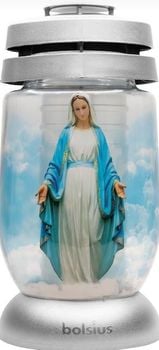 Bolsius Znicz Lampion szklany z wkładem Maryja 3S 02 36h