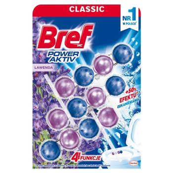 Bref WC Power Aktiv Zawieszka myjąco-zapachowa do muszli WC lawenda 3 x 50 g