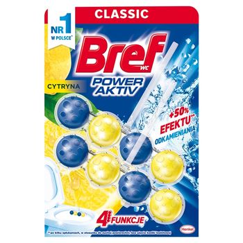 Bref WC Power Aktiv Zawieszka myjąco-zapachowa do muszli WC cytryna 2 x 50 g