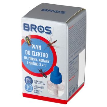 Bros Płyn do elektro na muchy komary i mrówki 3 w 1 30 ml