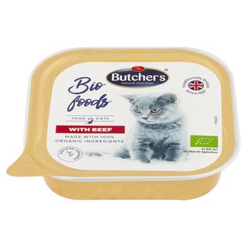 Butcher's Bio Foods Karma dla dorosłych kotów pasztet z wołowiną i cielęciną 85 g