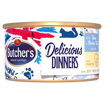 Butcher's Delicious Dinners Karma dla kotów mus z tuńczykiem i rybami oceanicznymi 85 g