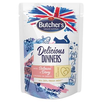 Butcher's Delicious Dinners Karma dla kotów kawałki w sosie z łososiem i doradą 100 g