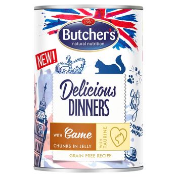 Butcher's Delicious Dinners Karma dla kotów kawałki z dziczyzną w galaretce 400 g